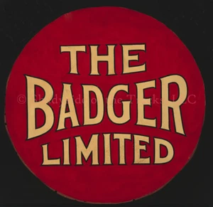 Chicago North Shore & Milwaukee Badger Full-Size Repro Drumhead Sign 21" CNS&M - Picture 1 of 1
