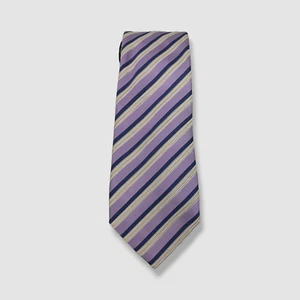 $175 Emporio Armani Men's Purple Jacquard Stripe Silk Neck Tie 56x3.25 - Picture 1 of 1
