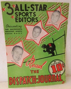 VINTAGE MAGAZINE COVER ONLY 1938 WITH S.M.U. FOOTBALL SCHEDULE ON REVERSE - Picture 1 of 4