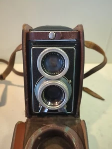 Appareil Photo LUXOFLEX Sacoche Cuir Atos 2 Photo-Plait Atoflex France Rare 75mm - Foto 1 di 24