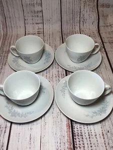 Set Of 4 Coffee Tea Cups & Saucers Raymond Loewy Rosenthal China Rose Damask - Picture 1 of 16