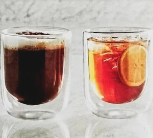 Set of 2 Mainstays Double Wall Glass Mugs ☕13.8 oz. each NIB #mugshot #coffee - Picture 1 of 8