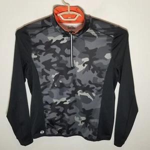 Lauren Ralph Lauren Womens 1/4 Zip Camouflage Stretch Jacket XL L/S Black Gray - Picture 1 of 10