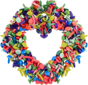 500 PCS Paper Fasteners, Brass Plated Scrapbooking Brads round Metal Brads with - Picture 1 of 7