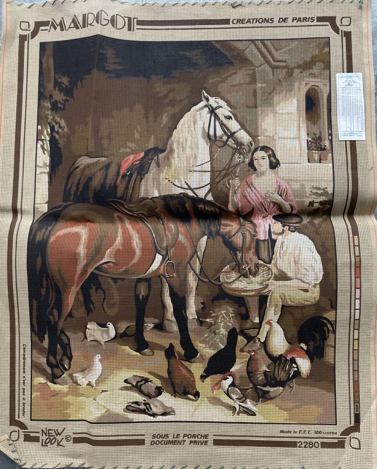 @@*SUPERBE CANEVAS DE MARGOT  80X65CM AVEC REF - SOUS LE PORCHE***@@ - Photo 1/1