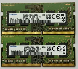 Samsung RAM 8GB Kit (2 x 4GB) DDR4 3200 MHz Laptop Memory DDR4 SoDIMM - Picture 1 of 2