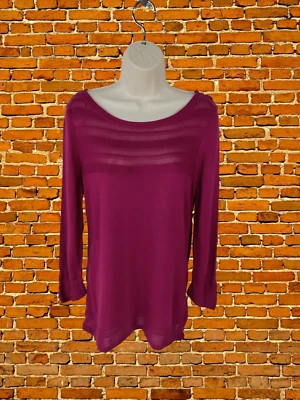 SUÉTER TOP DE MUJER TALLA MONZÓN REINO UNIDO 10 BORGOÑA TEJIDO ELÁSTICO Foto 1 de 4