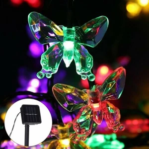 LED Butterfly String Fairy Light Outdoor Garden Yard Decor Lamp Waterproof Xmas - Picture 1 of 10