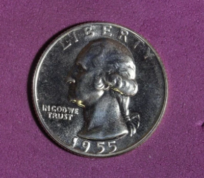 1955- Quarter Dollar 90% SILVER  #P23442 - Image 1 of 2