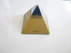 Vintage 1980's SEIKO PyramidTalk Alarm Clock Gold CHROME DA571G Japanese Works - Picture 1 of 4