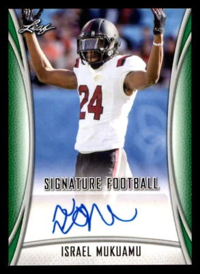 2021 Leaf Draft AUTO Green #BAIM1 Israel Mukuamu (ref 225042) - Image 1 of 2