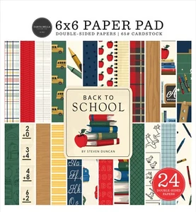 New! Carta Bella Paper BACK TO SCHOOL 6x6 Scrapbook Paper Cardstock Pad - Picture 1 of 1