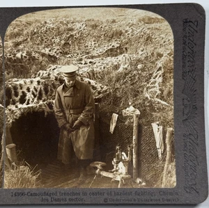 Getarnte Gräben im Zentrum der Kämpfe, Chemin des Dames WWI Stereoview - Bild 1 von 4