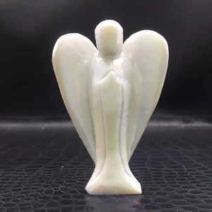 Aura Angel Natural White Marble Quartz Carved Angel Unpolished Healing Decorate - Picture 1 of 6