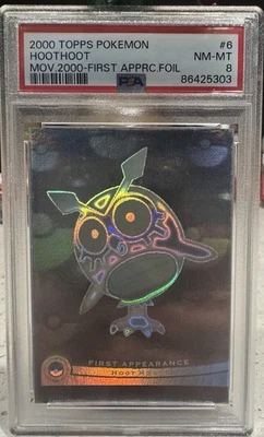 Topps 2000 Pokémon The Movie Holo Foil Card First Appearance Hoothoot #6 PSA 8 - Image 1 of 4