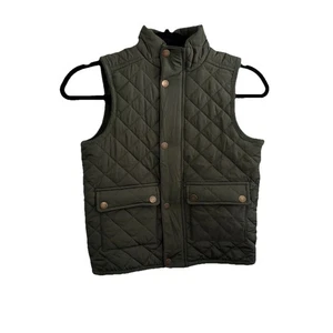 CLASS CLUB Steppweste Jungen 8 Reißverschluss Druckknopf grün Cord Kragen Taschen Preppy - Bild 1 von 12