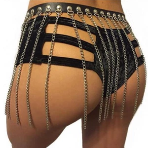 Punk Taille Kette Gürtel Leder Body Harness Body Chain Schmuck für Frauen Belly - Bild 1 von 10