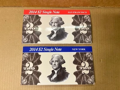 2014 $2 Single Note New York + San Francisco 2 Bank Notes - Image 1 of 4