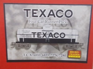 MICRO TRAINS-4-PACK-TEXACO-TANKERS-#6810-6855-7276-7280-N-SCALE - Picture 1 of 7