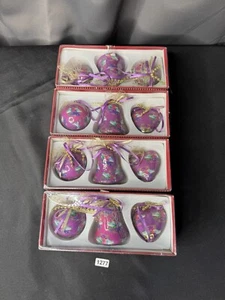 Vintage Giftco (12) Decoupage Ornaments Purple Angel Music Themed - Picture 1 of 13