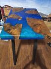 Spalted Maple & Resin Modern Accent Table L 23 -1/4"xW 15"x D 2". Stands 25-1/2"