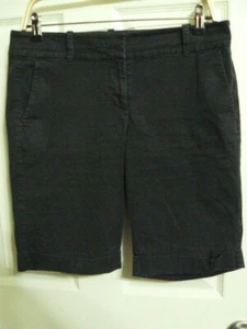 =ANN TAYLOR BOARDWALK SHORT WOMEN SIZE 6 (33x10.5) BLACK SHORTS-MID RISE-CUFFED - Picture 1 of 5