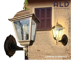 lanterna esterno applique classico da muro in alluminio lampada e27 - Foto 1 di 10