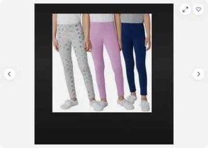 VIGOSS GIRLS STRETCH SUPER SOFT 3PK LEGGINGS NAVY/LAVENDER/GRAY STAR XS 5/6 / B9 - Picture 1 of 1