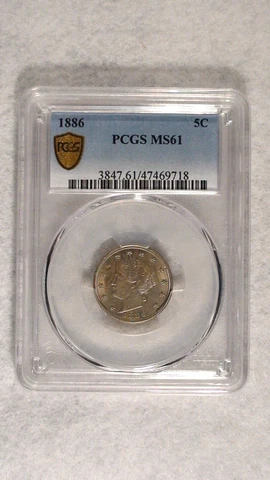 1886 Liberty V Nickel PCGS MS61 SEMI KEY BETTER DATE 5C Coin PRICED TO SELL! Cover