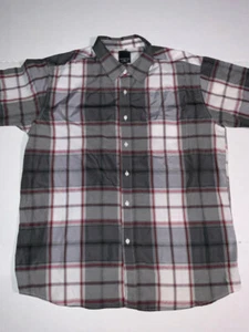 Sahara Club Men XL Black Gray Red White Short Sleeve Button Down Shirt (K) - Picture 1 of 7