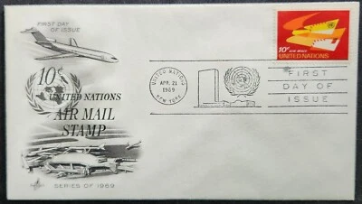 United Nations - Scott C14 - Air Mail - 1969 - First Day Cover - Image 1 of 2