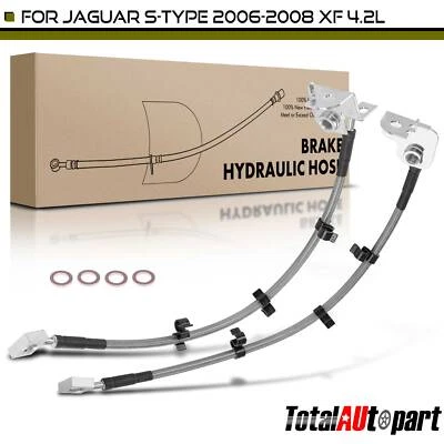 2Pcs Brake Hydraulic Hose for Jaguar S-Type 2006-2008 XF 2009 Front Left & Right - Image 1 of 4