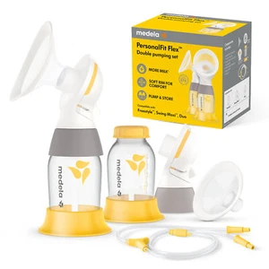 MEDELA PersonalFit Flex Doppelpumpset Brusthauben Aufbewahrungsflaschen Halter - Bild 1 von 4