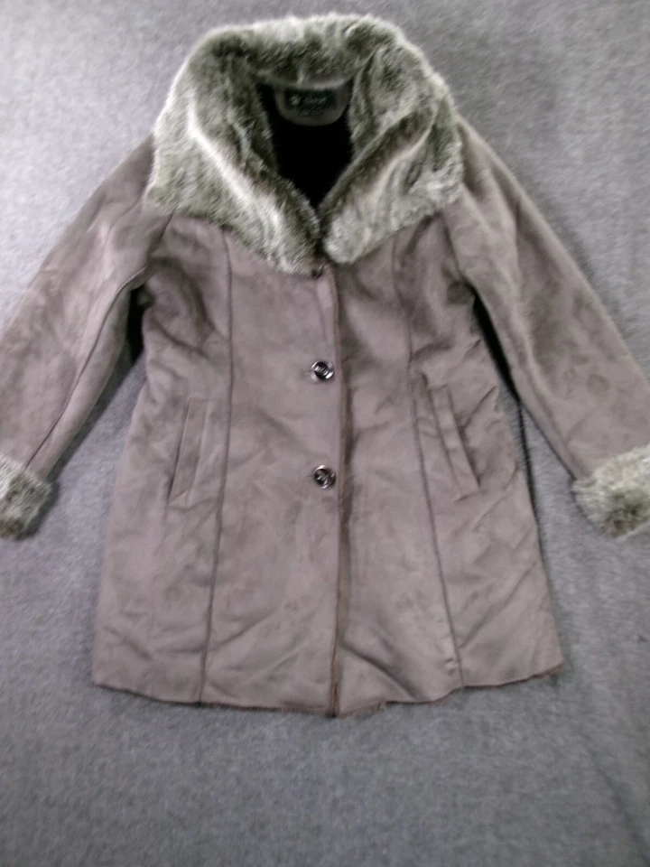 Abrigo Nuage Mujer Extra Grande Marrón Imitación Piel Cápsula Preparación Clásico Mafia Esposa Foto 1 de 4