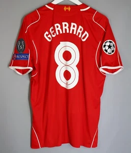 LIVERPOOL 2014 2015 HOME FOOTBALL SHIRT #8 GERRARD WARRIOR JERSEY SIZE L - Picture 1 of 8
