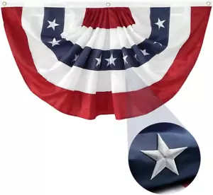 2X4Ft USA Bunting Flag 4Th of July Embroidered Stars American Bunting Banner Pat - Picture 1 of 12