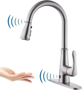 Grifo de cocina sin contacto con pulverizador pullDown, 20 grifos fregadero de cocina individual Bl - Imagen 1 de 1