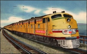 Postal Ferrocarril Streamliner Ciudad de San Francisco Cruzando Gran Lago Salado - Imagen 1 de 2