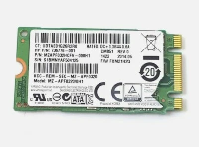 HP 14-Q070nr Internal SSD 32GB  MZAPF032HCFV-000H1 736776-001 740159-001 NT* - Image 1 of 2