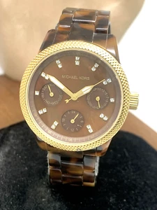 Michael Kors Women's Watch MK5399 Ritz Quartz Gold Tortoise Shell 33mm - Picture 1 of 12
