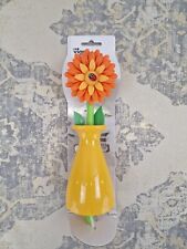 VIGAR Flower Power Dish Brush Made Of Plastic Vase 6517  Yellow 5 x 5 x 15 cm