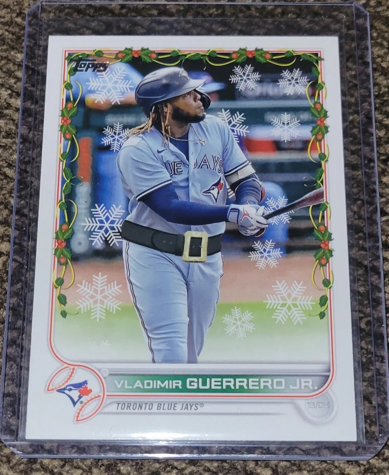 2022 Topps Holiday Vladimir Guerrero Jr SSP Santa Belt Code 820 Blue Jays SSP - Image 1 of 3