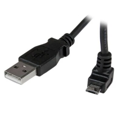 StarTech USBAUB1MU 1m Micro USB Cable - A to Up Angle Micro B USB for Cellular - Image 1 of 4