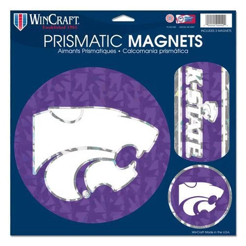 Kansas State Wildcats 11"x11" Prismatic Magnet Sheet [NEW] 3 Magnets Car Auto Cover