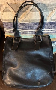 Vintage Longchamp Black Leather Hobo Shoulder Bag - Picture 1 of 17
