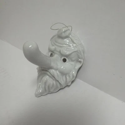 Máscara facial colgante de pared de porcelana blanca Tengu japonesa de colección, fálica nariz de 4" de largo Foto 1 de 4