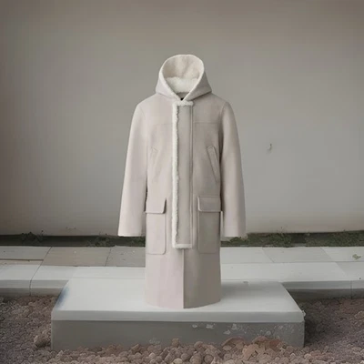 Abrigo largo con capucha de lana doble cara pesado Mackage ABRAHAM para hombre Rt $1590 Foto 1 de 4