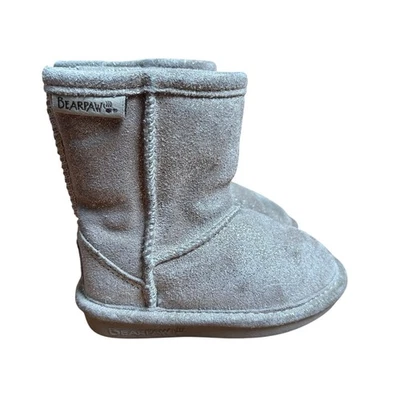 Bearpaw Gamuza Oro Brillo Slip On Lana Forrada Bota de Invierno TALLA 5 Foto 1 de 4