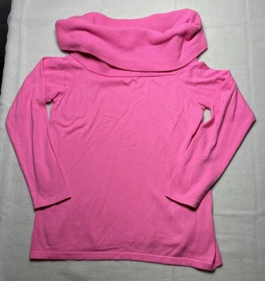 Suéter para mujer Lilly Pulitzer Christin XL rosa fuera del hombro tejido defecto Foto 1 de 4