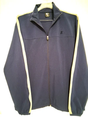 Chaqueta Pullover Vintage Starter Cortavientos Med 1/4 Cremallera Azul Gris Y2k Años 90 Logo Foto 1 de 4